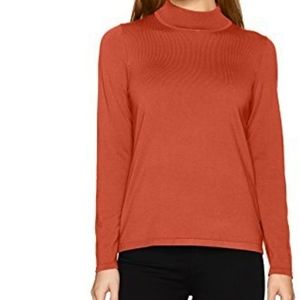 Pendleton orange silk blend mock turtleneck
